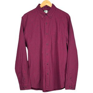 Rye by Hawker Rye‎ Shirt Mens Long Sleeve Button Down Check Large Tall Burgundy